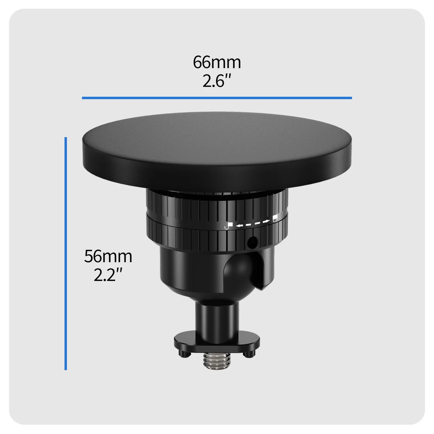 1/4-Zoll ARRI-Positionierungs-22-mm-Kugelkopf mit 66-mm-Magnetfuß für GoPro 13 12 DJI Osmo Action Kamera Halterung Vlog Stativadapter – Detail 16