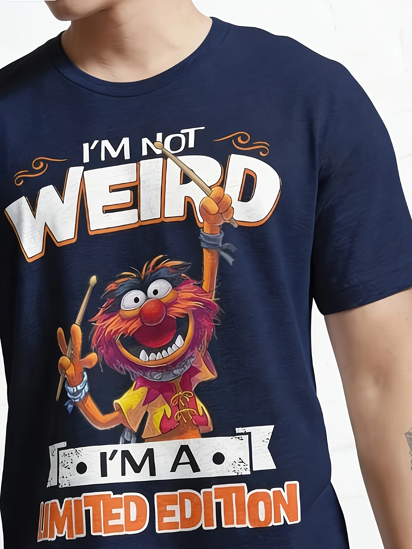 Muppet Animal T-Shirt Official Inspired Iconic Drummer and Kermit The Frog Pattern Limited Edition Men's T-shirts for Summer
