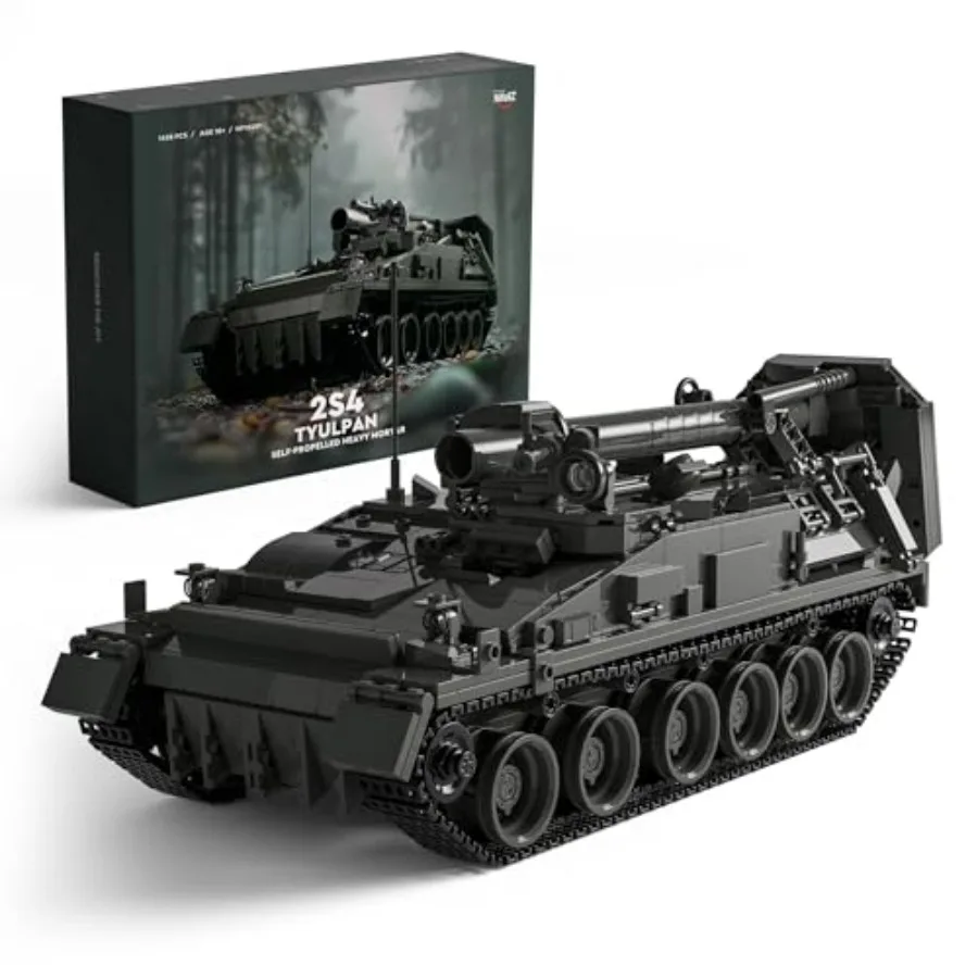 

2S4 Military Tank Building Model Self-Propelled Heavy Mortar Set for Adults Collectible Model to Build and Display Gift for Mil
