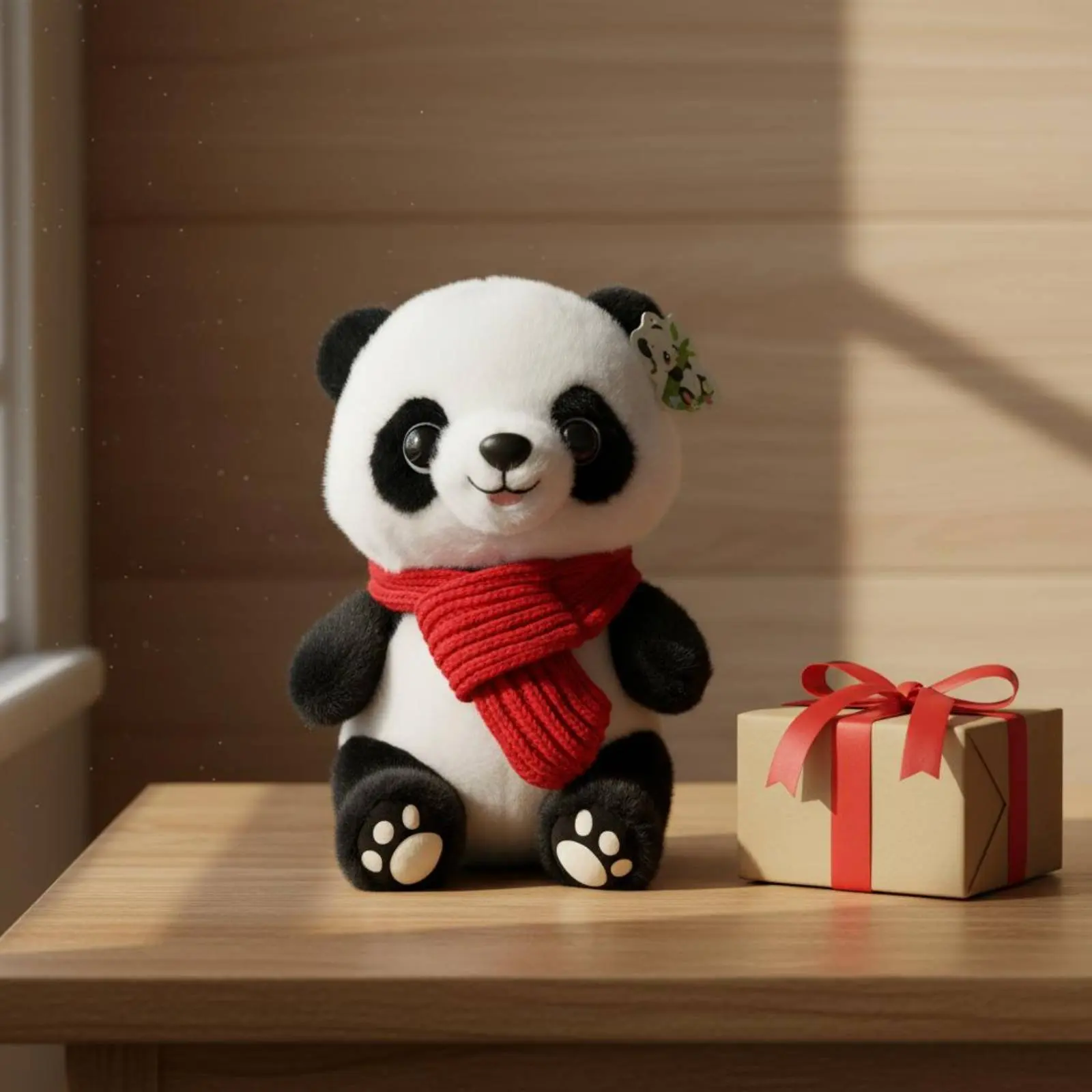 

Panda Teddy Plushie Cute Design Panda Stuffed Toy Soft and Cuddly Removable Accessories for Young Children, Bedroom