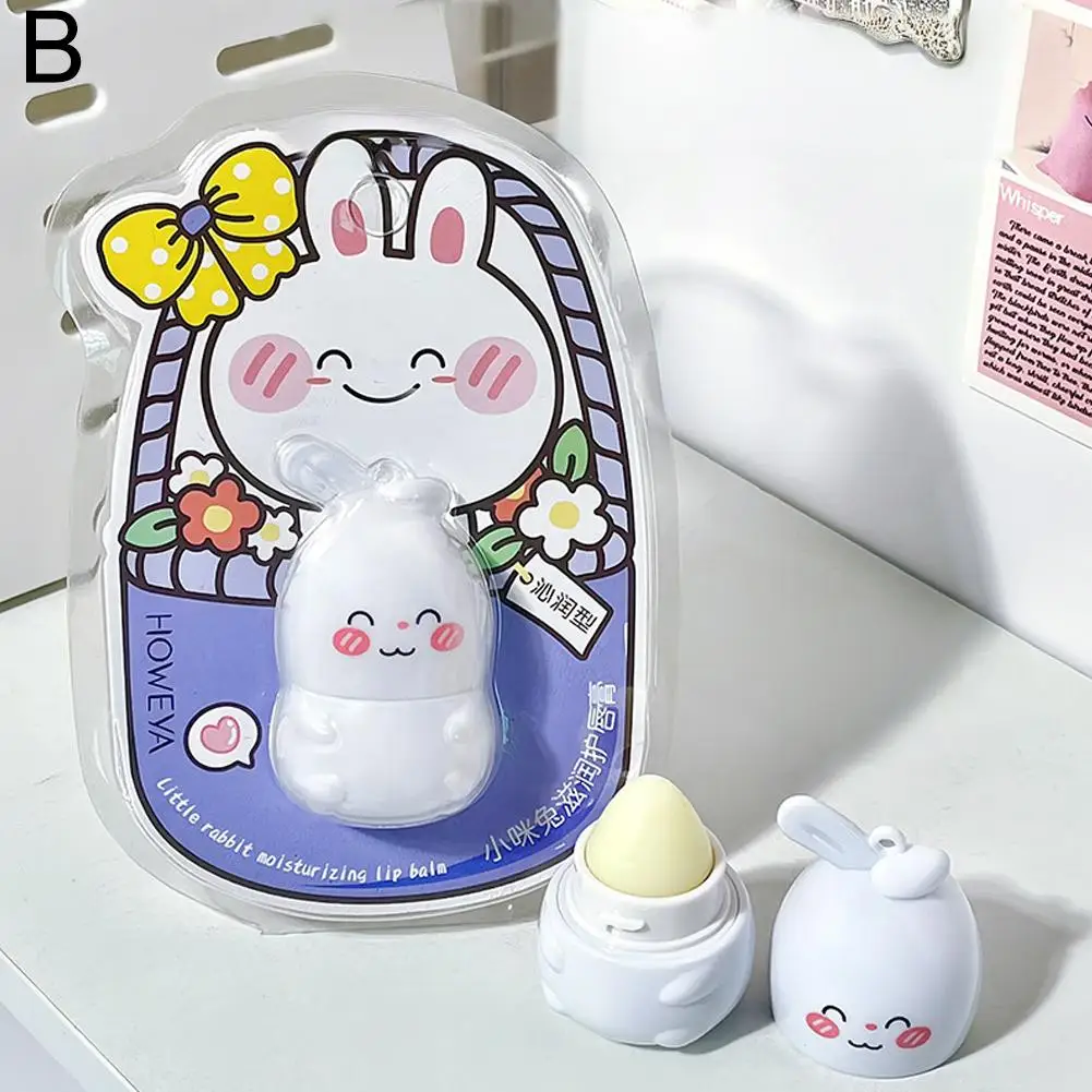 Pelembap bibir beruang air Gel lembut Mi kelinci kecil pelembap bibir melembabkan dan melembapkan bibir untuk L2y7 panjang
