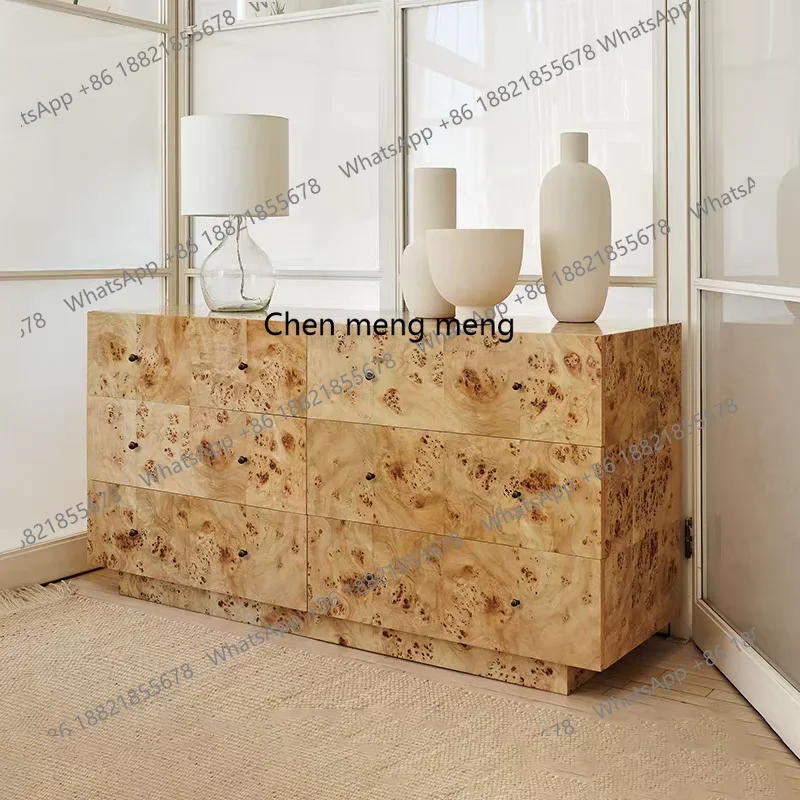 

X six-chest cabinet, bedroom at the end of the bed, storage cabinet, retro-style solid wood entrance cabinet