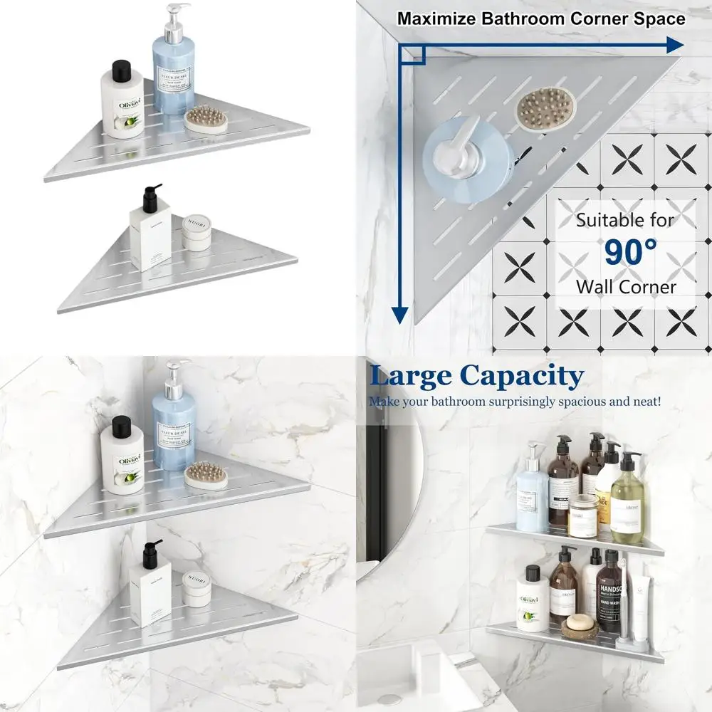 

12-дюймовая встраиваемая полка для душа, нержавеющая сталь, матовый никель, комплект из 2 штук, без необходимости сверления