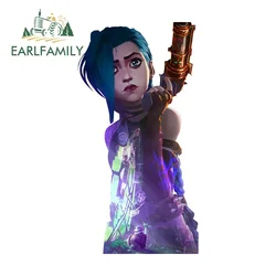 EARLFAMILY 13cm X 6.7cm for Arcane Jinx League of Legends Car Stickers Simple Personality Decals Vinyl Laptop Decor Car Label