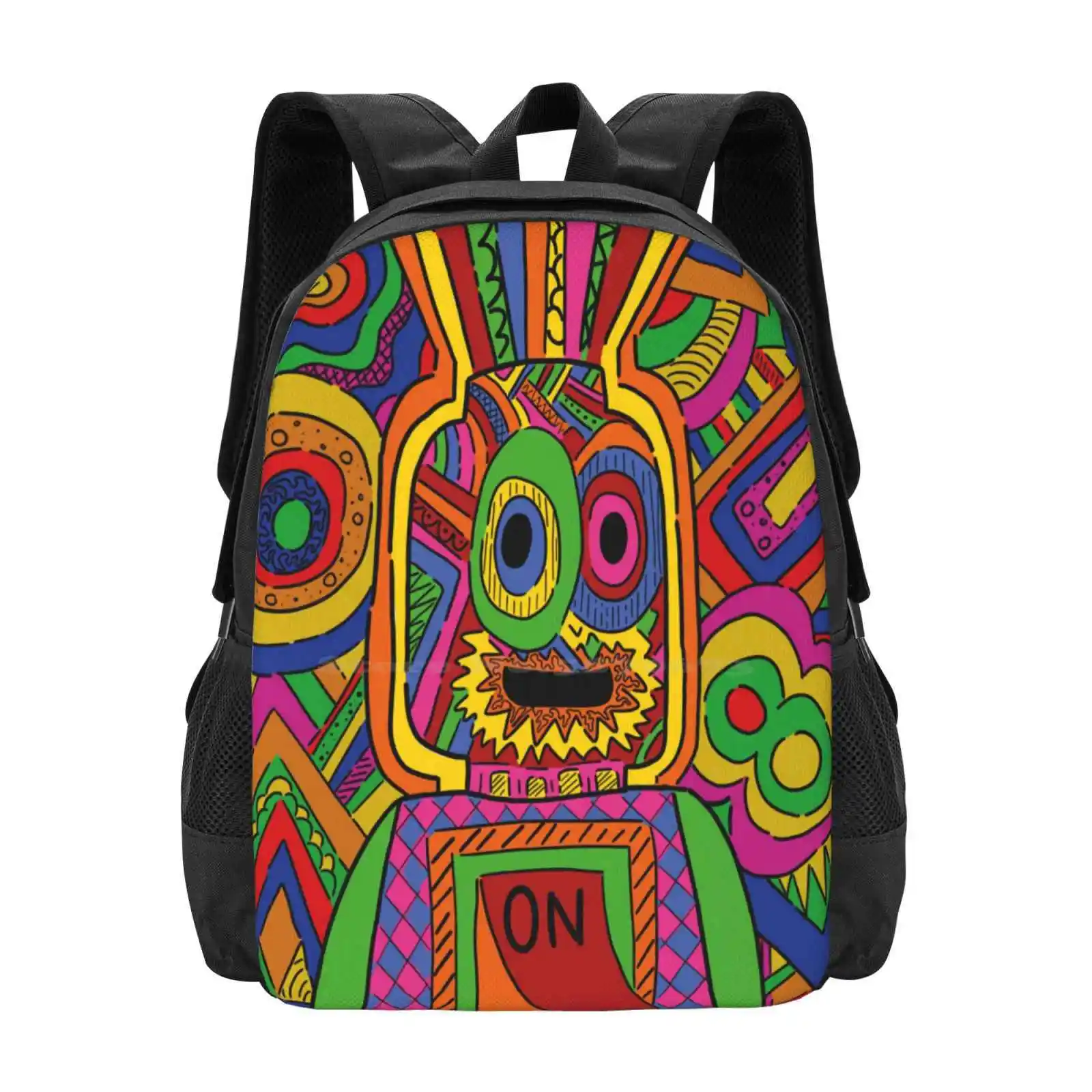 Portrait Pop Art / Doodle Art Hot Sale Schoolbag Backpack Fashion Bags Colorful Pop Art Doodle Art Street Art Portrait Toy