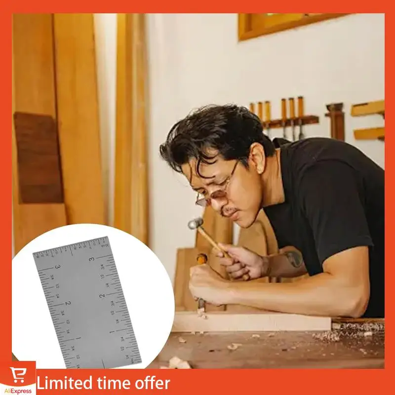 Fresh 3In Pocket Rule-Versatile & Matte Woodworking Rulers W/Graduations On All Four Edges For Easy Readability - Marking Tool