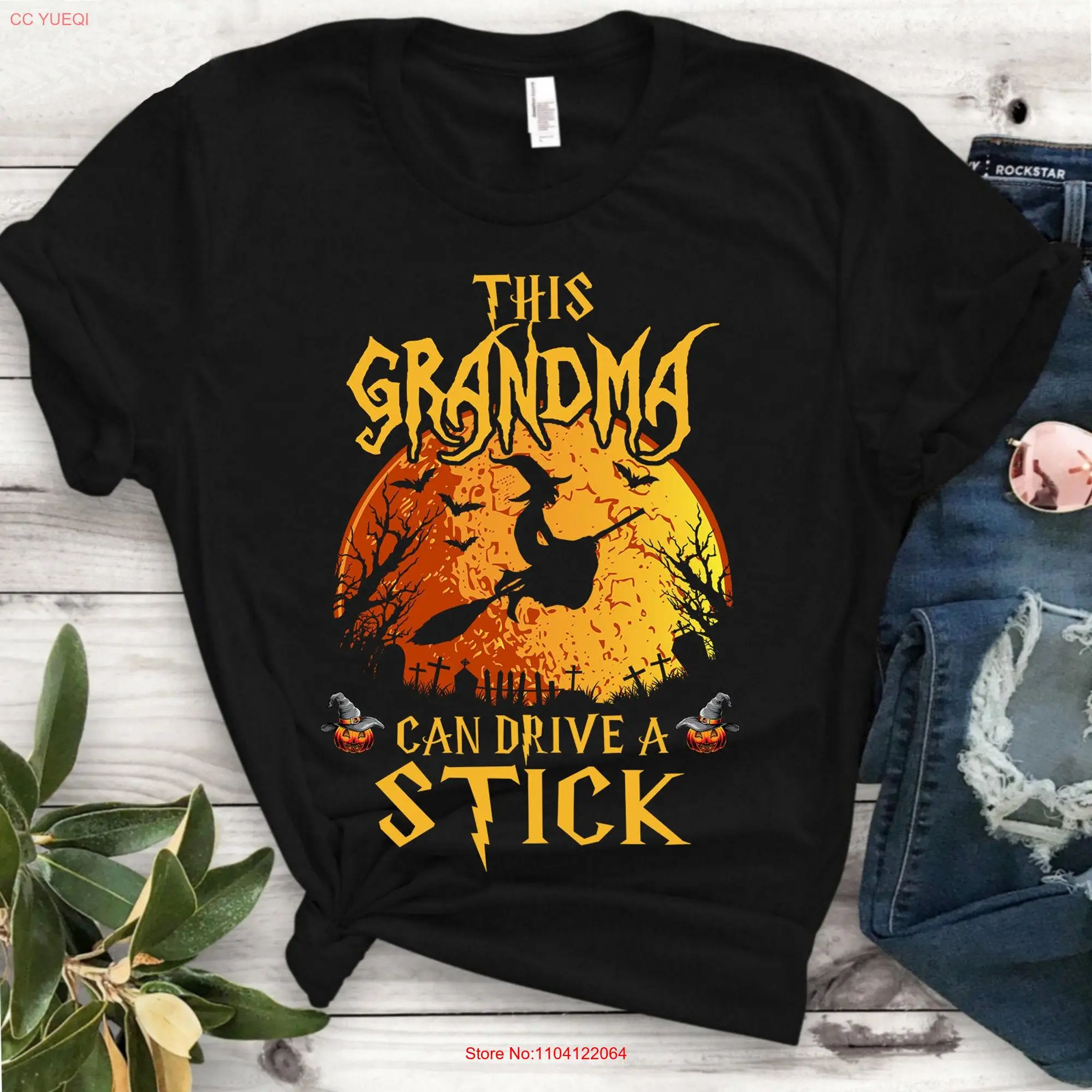 This Grandma Can Drive A Stick Halloween T Shirt Witchcraft I  long or short sleeves