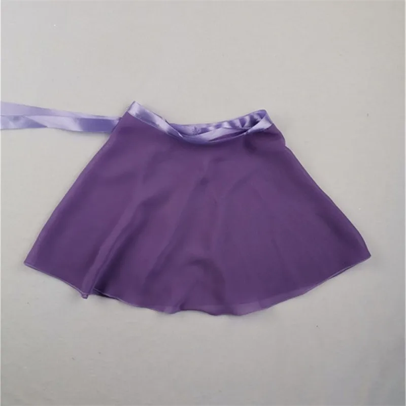 Cheap Kids Girls Children Training Dance Wear Black White Blue Pink Purple Wrapped Ballet Chiffon Skirts