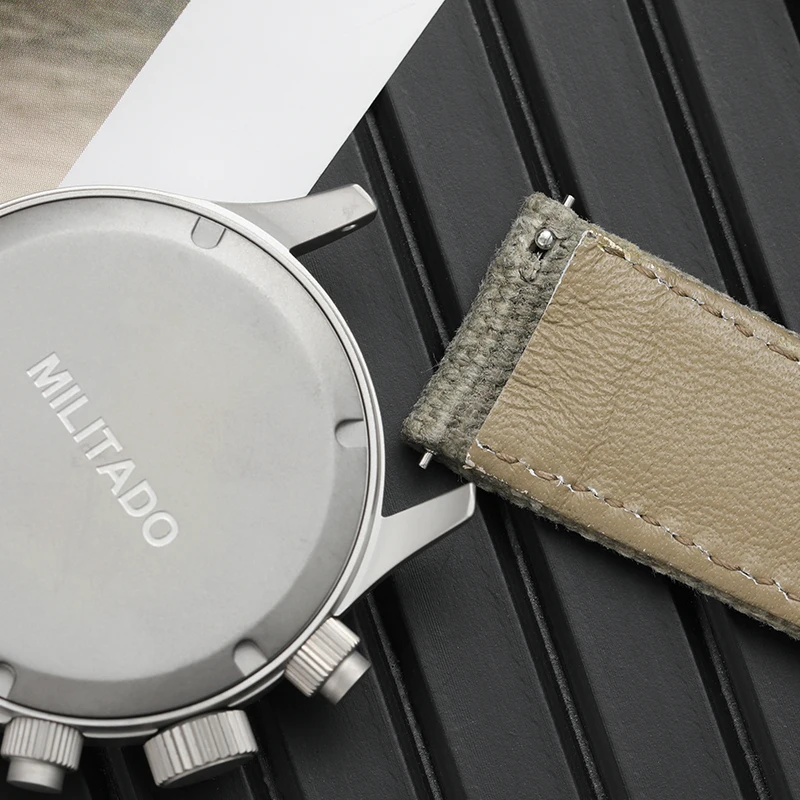 Militado ML1868KF Retro VK67 Quarz-Chronographenuhr, Edelstahlgehäuse, 3 Zifferblätter, wasserdicht, 100 m, Multifunktions-Militäruhr – Detail 36