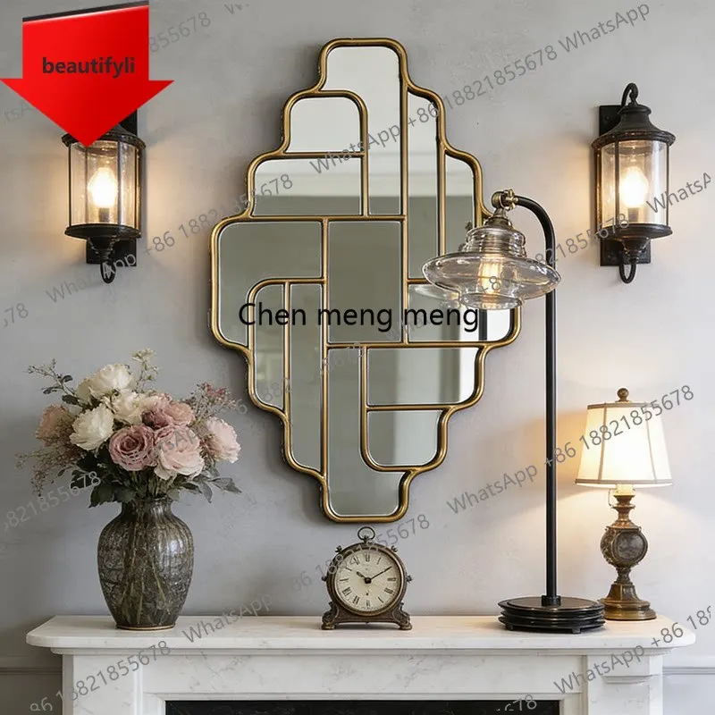 a50 French entrance living room wall hanging decorative mirror American home fireplace mirror European bedroom makeup mirror