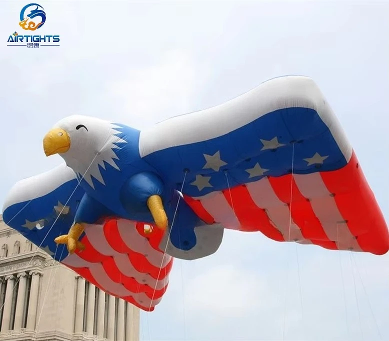 Floating Inflatable Eagle Balloon Custom Big Helium Balloon with Flag Printing