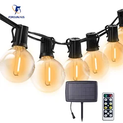 25FT/50FT Solar String Lights Dimmable Remote Controller G40 Ball LED Bulb Outdoor IP44 Waterproof Led Lights For Garden Decor
