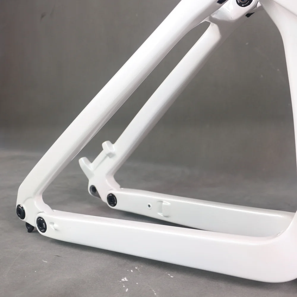 29er Boost Suspension Carbon E-Bike Frame E69 White Paint Compatible BAFANG M500 M510 M600 Motor Travel 150mm