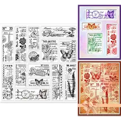 2023 New flower background stamp Clear Stamps for Scrapbooking Transparent Silicone Rubber DIY Photo Album Decor 1106