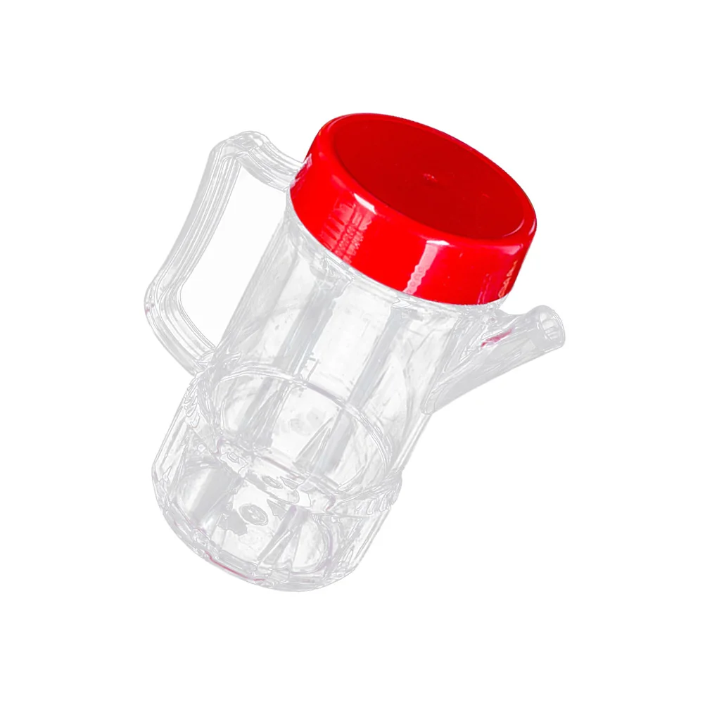 

Acrylic Oil Dispenser Plastic Red Lid Oil Pot Oiler Sauce Pourer Vinegar Bottle Kitchen Supplies (450ML)