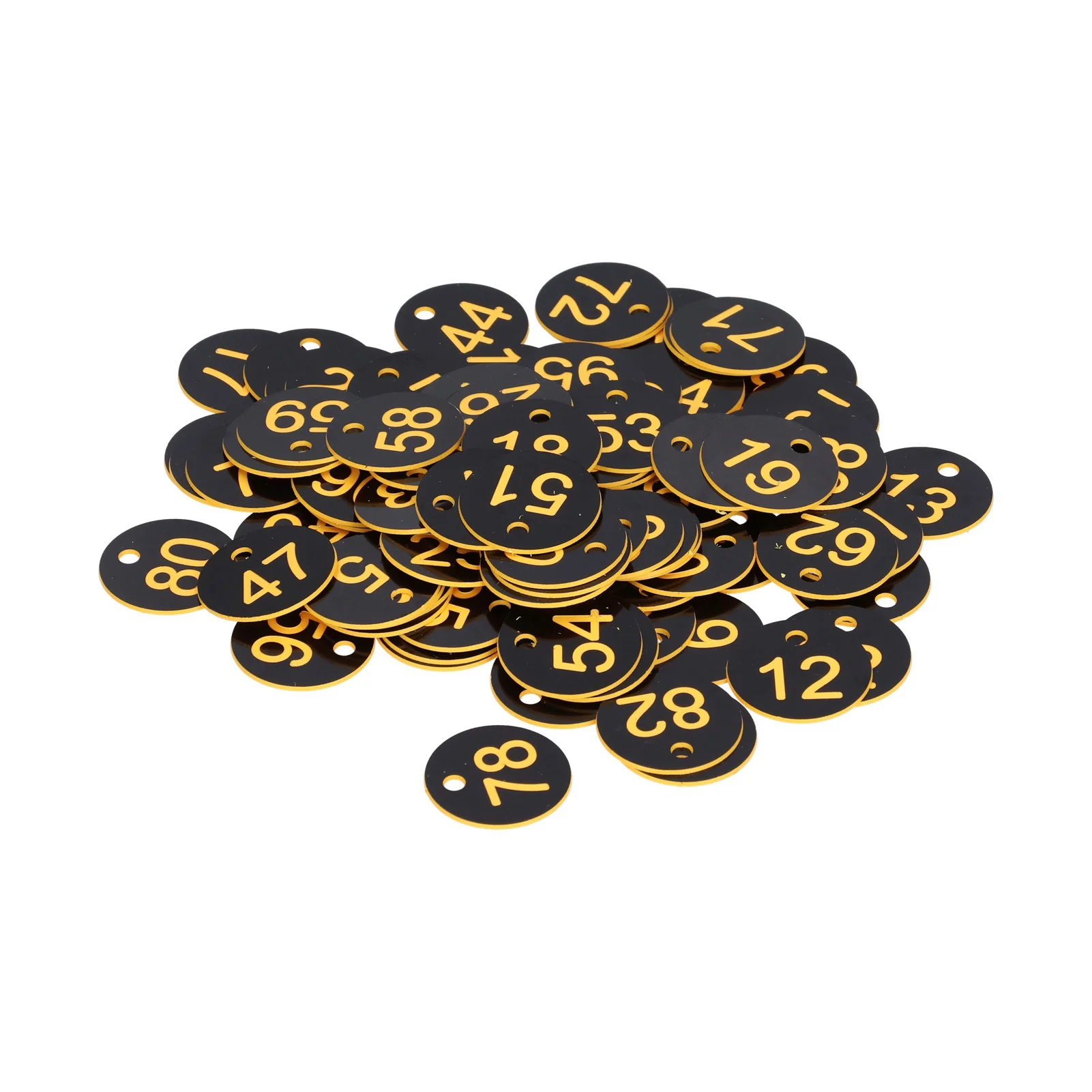 

100Pcs/Set Number Tag Beehive Sign Marker Labels with Hole Farm Beekeeping Accessory Black Yellow Round