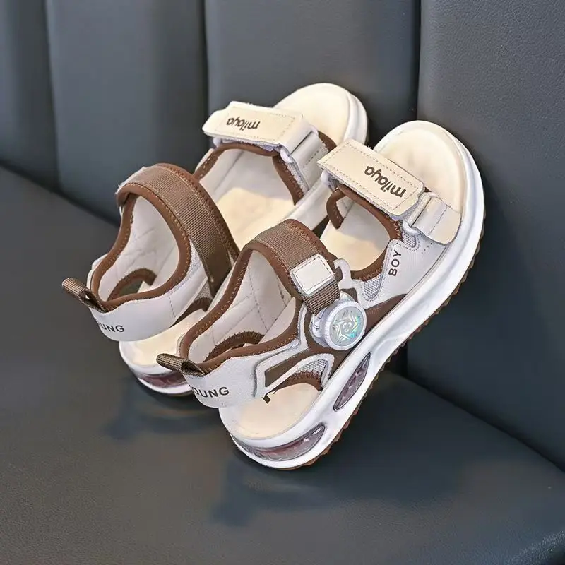 Kinder Outdoor-Sportsandalen mit Drehknopf 2026 Neue Mode Bequeme Rutschfeste Weiche Sohle Freizeitschuhe für Jungen – Detail 5