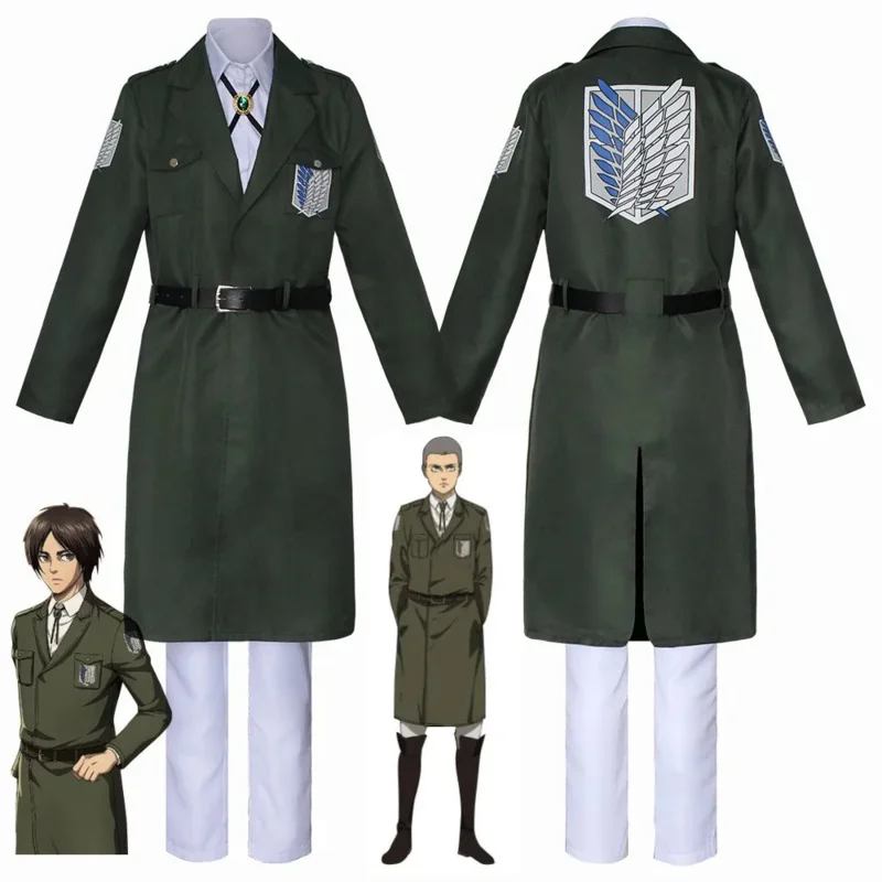 Attack Survey Corps Windbreaker Eren Jaeger Titan Mikasa Ackerman Scout Team Regimental Uniform Suit Cloak Cosplay Costume Coat