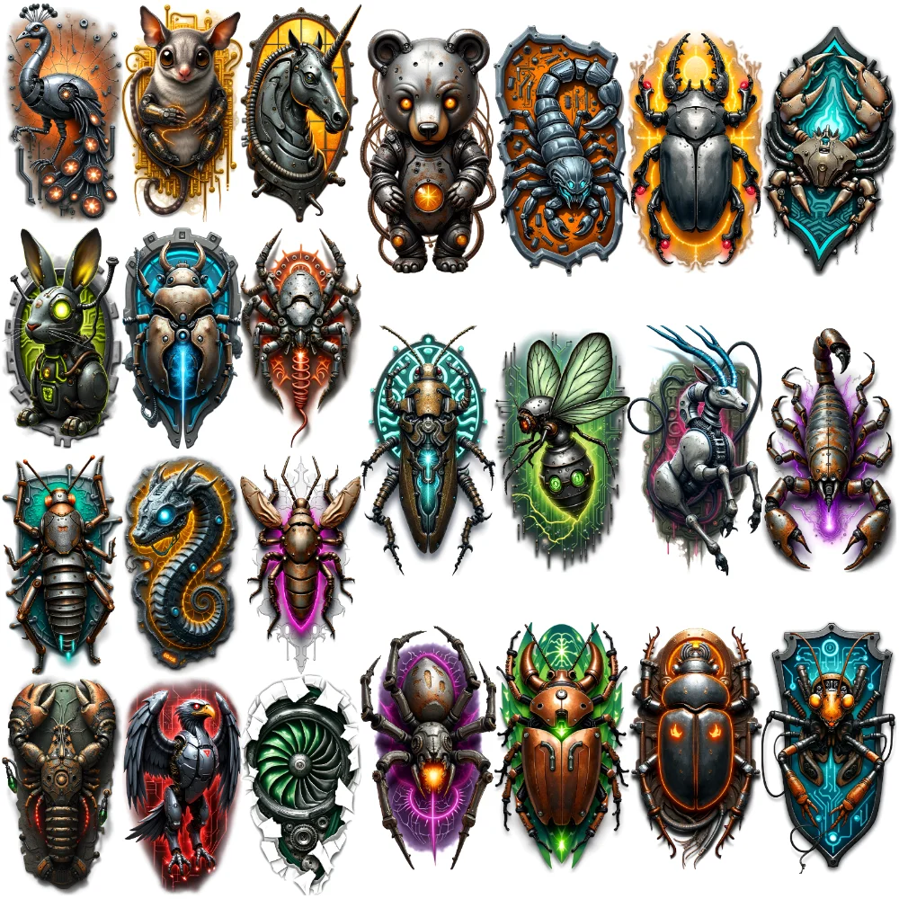 

12pcs Temporary Tattoo Unicorn Waterproof Long-lasting Body Stickers Beetle Scorpion Realistic Temporary Tattoos Crab For Men
