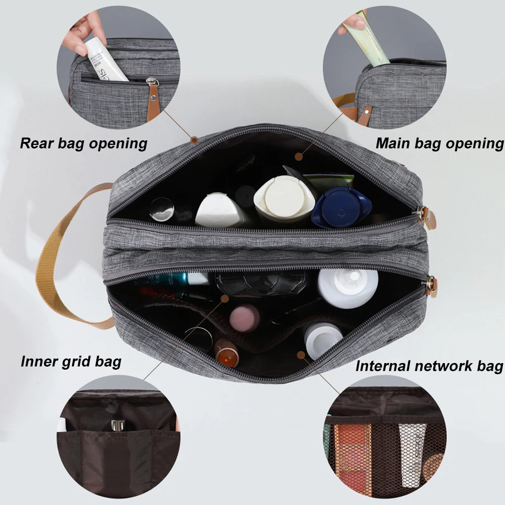 CXMMGG 1個 防水吊り下げ式トイレタリーバッグ 男性用旅行用、フック付きドップキットオーガナイザー、大容量シェービングバッグ