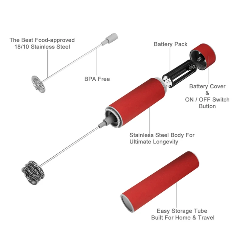 مخفق زنبركي كهربائي من الصلب ، مزبد حليب قوي ، صانع رغوة ، فرشاة تنظيف ، مجموعة دوار الأكمام ، أفضل المبيعات
