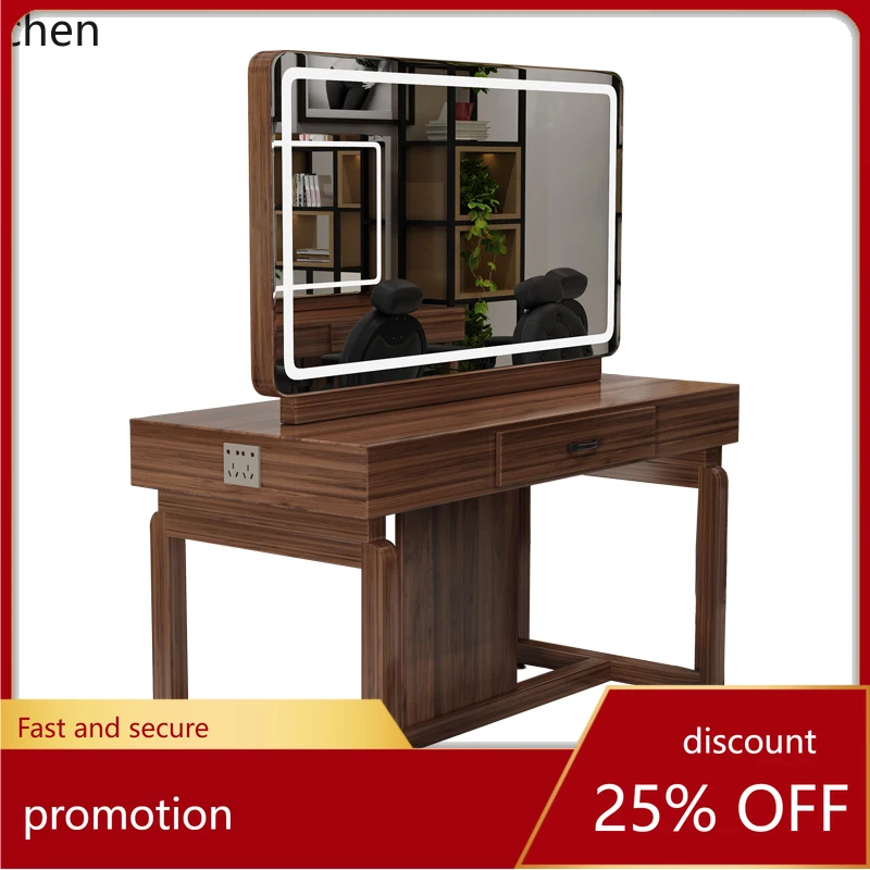 ZML barber shop hair salon special studio hair cutting mirror single double-sided mirror table cabinet integrated