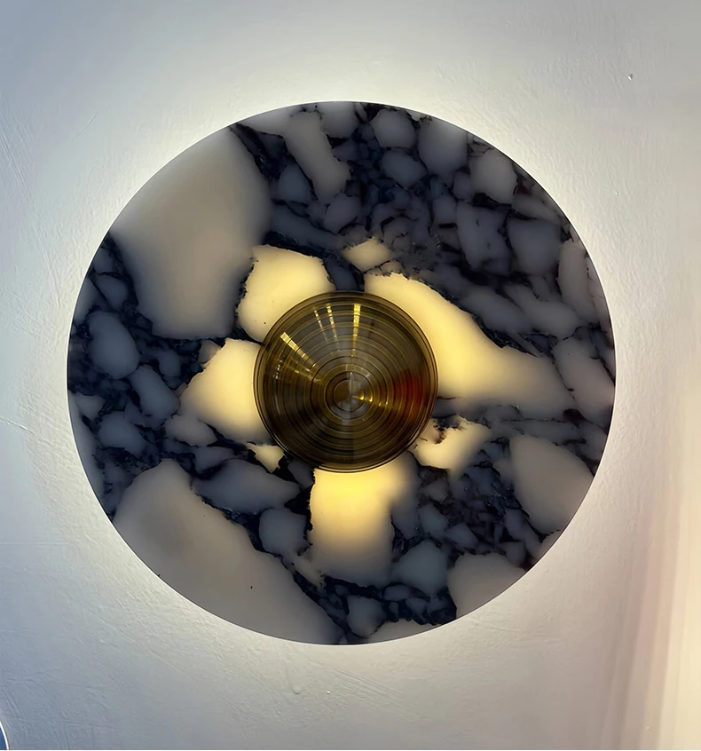 Art Wall Light Stone Gold Metal