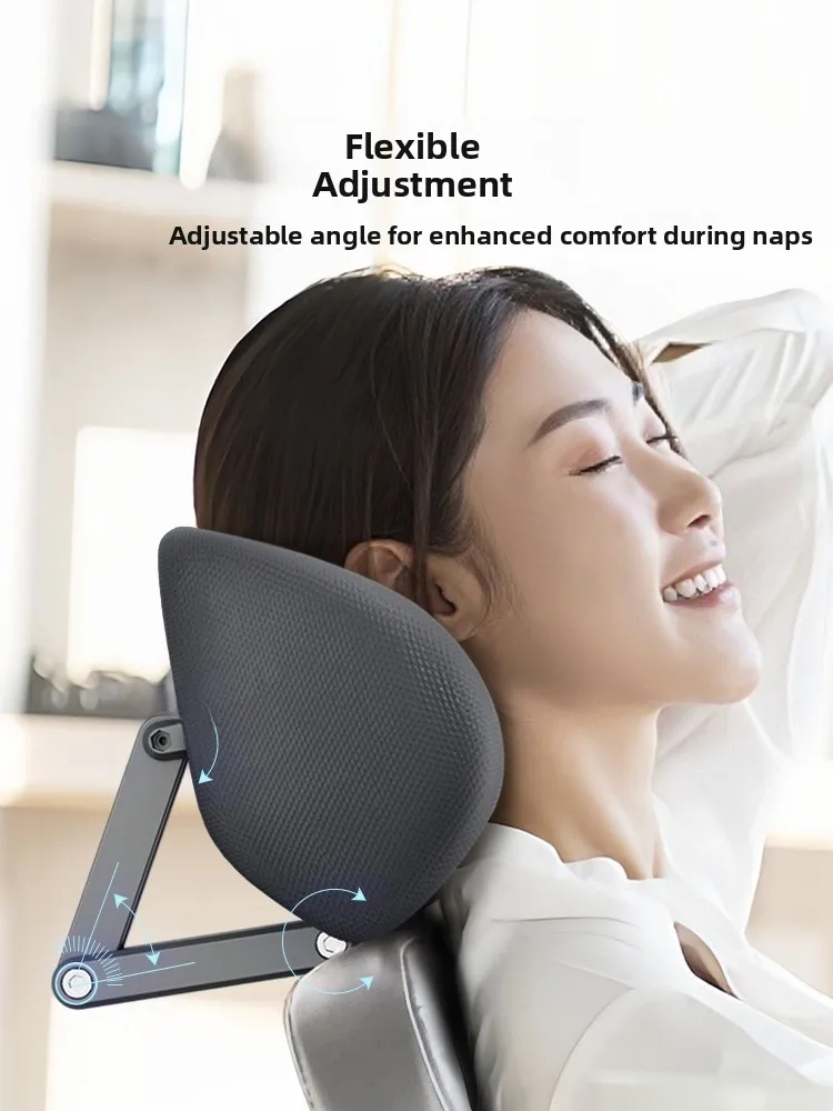 Adjustable Office Computer Chair Headrest High Back Support Pillow Lumbar Protection No-Punching Needed Pillow for Sleeping