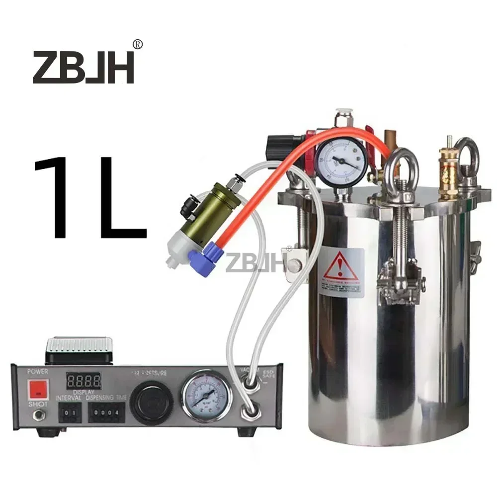 1L Stainless Steel Glue Dispensing Machine Set with Pressure Tank Dispenser &Anaerobic Adhesive Dispensing Valve