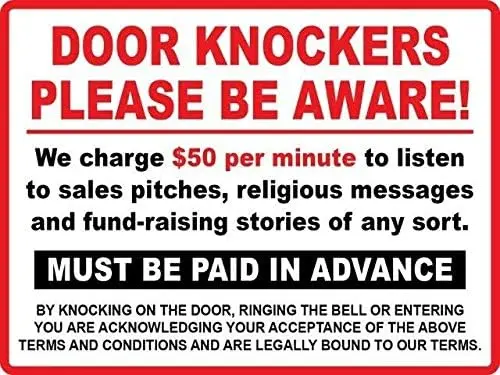 Door Knockers Please Be Aware!,8 X 12 Inch,Tin Sign Nostalgic Metal Sign Home Decor for Culb Bar Cafe sign