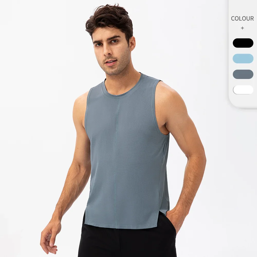 

Singlet Mens Gym Fitness Sleeveless T-shirt Man Tank Top Loose Quick-drying Basketball Running Man Sports Vest Marathon Singlet