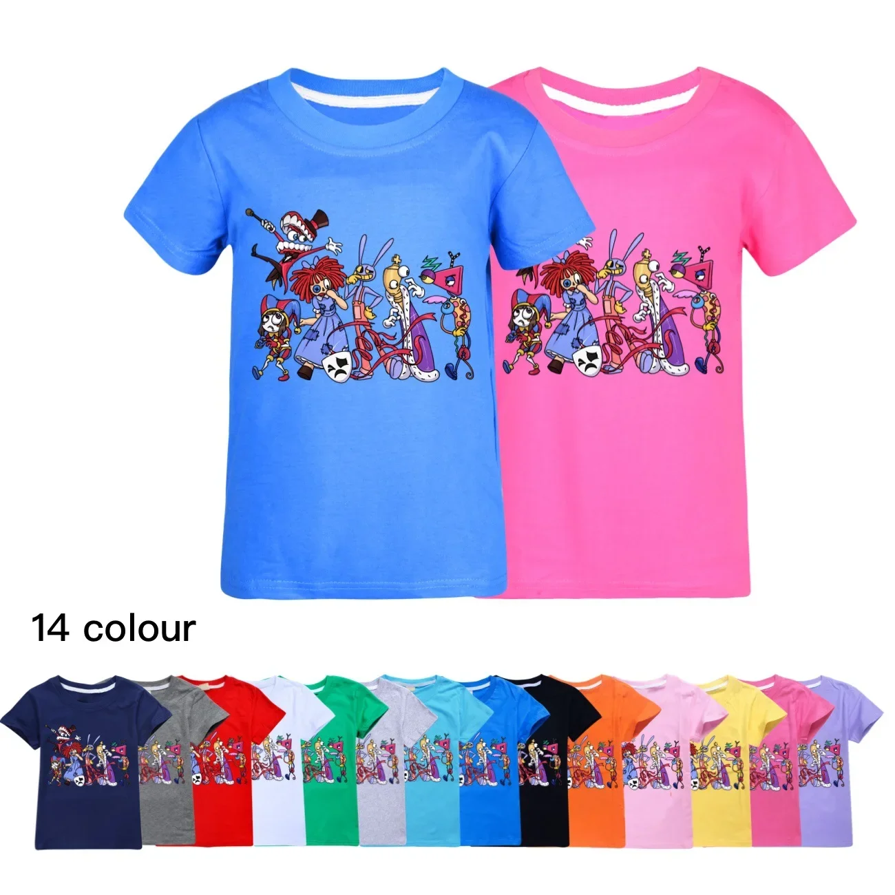 The Amazing Digital Circo Ropa Kids Cotton T-Shirt Girls Pomni Clothes Children Short Sleeve Casual Tops Toddler Boy Summer Tee