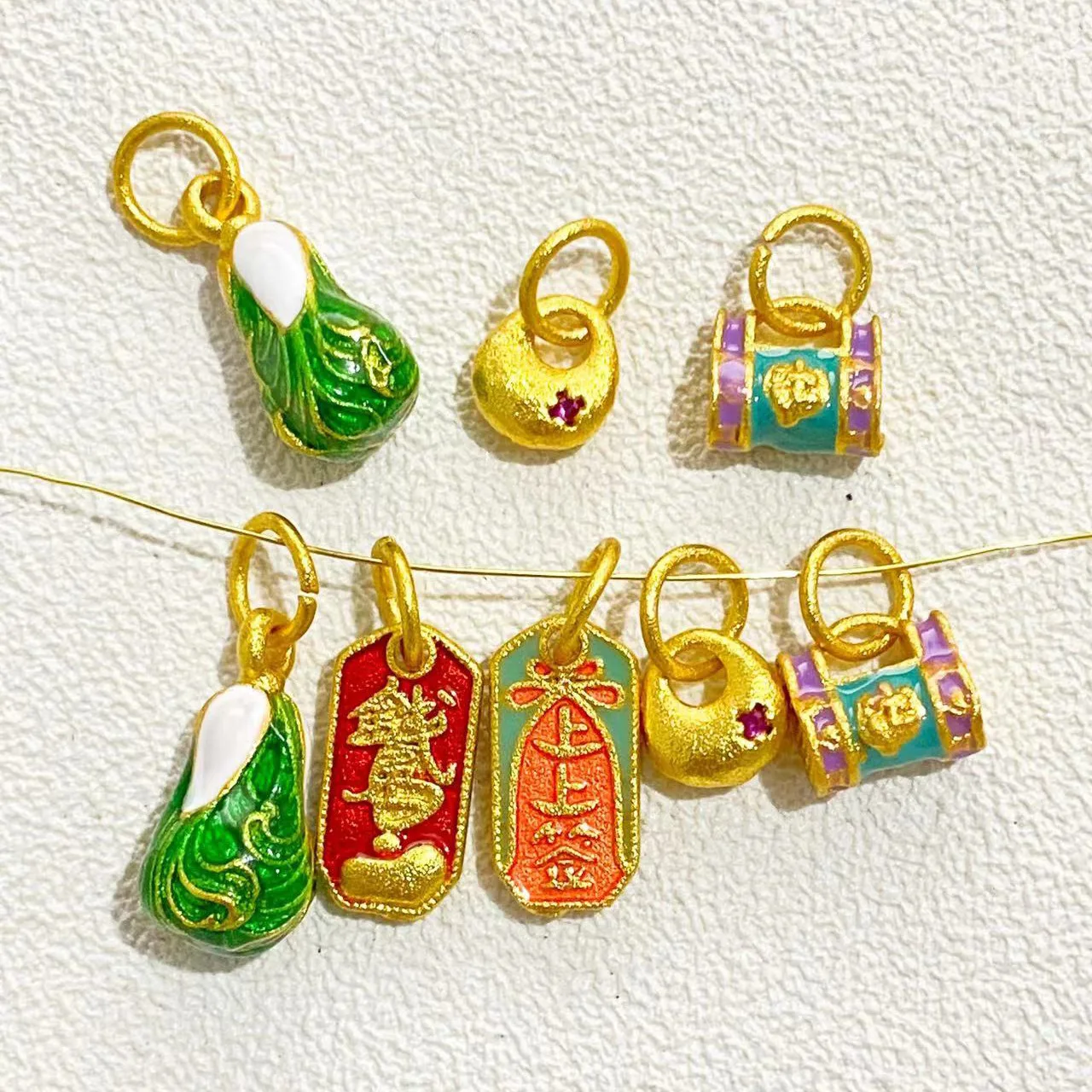 

1Pcs Oil Drip Cabbage Fortune Bringing Small Drip Pendant Best Luck Money To Spend Blessing Lock Small Pendant DIY Jewelry