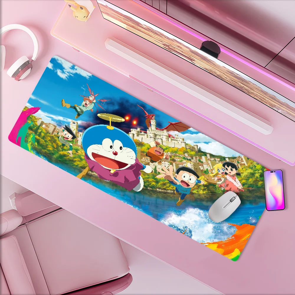 Alfombrilla de ratón Doraemon de la película Nobita Earth Symphon, antideslizante, gruesa, para estudiantes, para juegos, con borde cosido, grande, para oficina