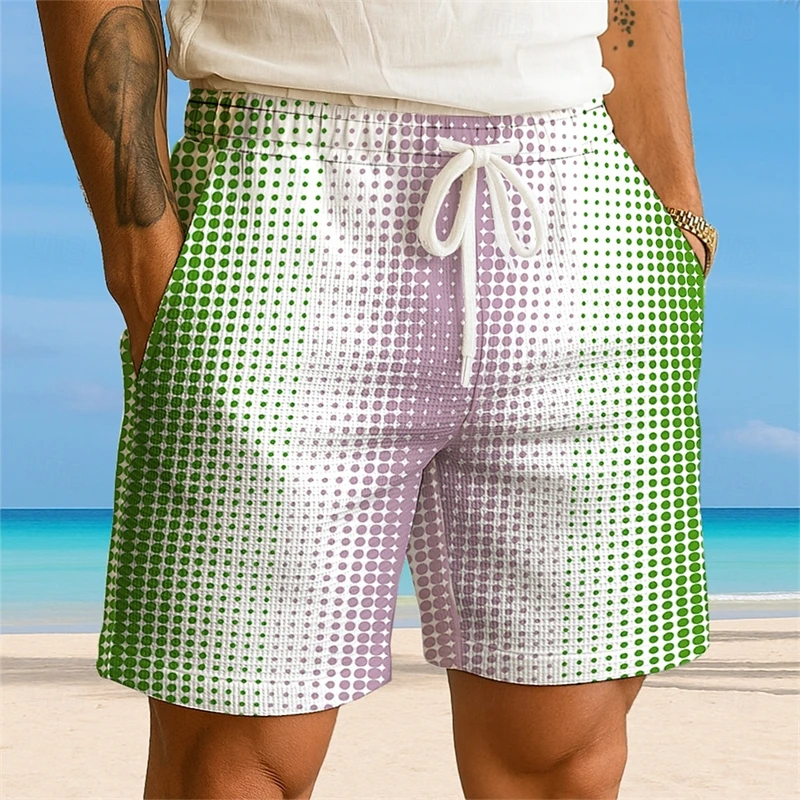 

Creativity Dot Pattern Beach Shorts For Men Simple Fashion Vacation 3D Printed Short Pants Casual Oversized Quick Dry Swim Trunk