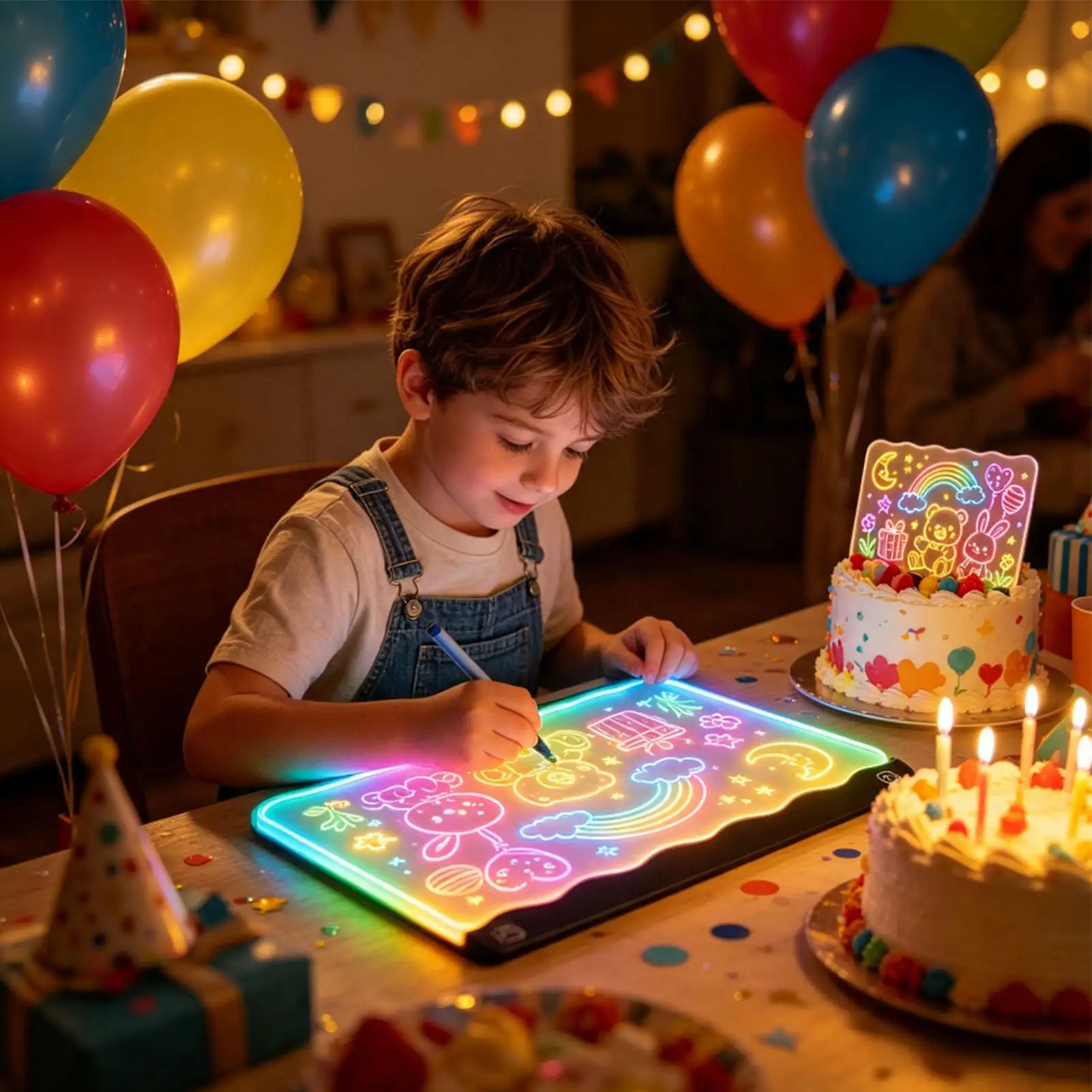 Light Up Drawing Board For Kids Rechargeable Doodle Tablet With Markers LED Board For Kids Girls Boys School Classroom Home