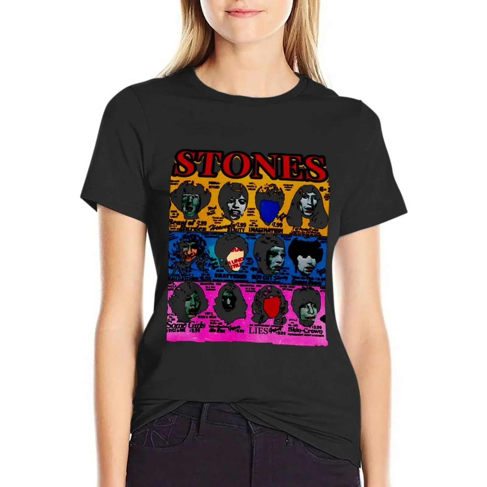 

Vintage Stones SomeGirls T-Shirt Short sleeve tee hippie clothes shirts graphic tees Womens clothing