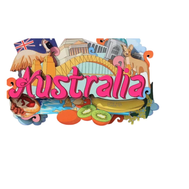 3D مجسمة الخشب مغناطيس الثلاجة شيكاغو أمريكا هاواي لاس فيغاس كاليفورنيا تايلاند كندا روسيا الدنمارك مغناطيس الثلاجة