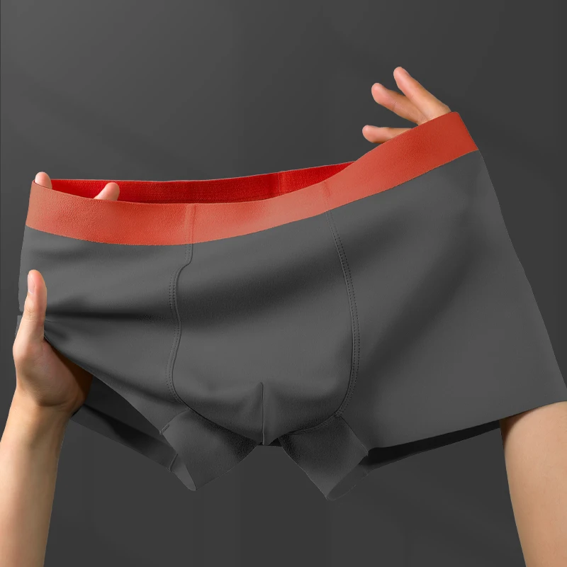 

5PCS Men's 100 Ice Silk Seamless Panties High-end Reversible Boxers Comfortable Summer Thin Men's Boxers
