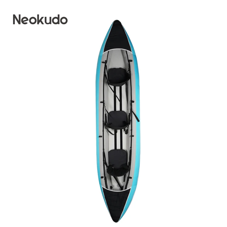 Hot Selling Heavy Duty Coated Fabric 3 Person Inflatable Fishing Kayak Canoe