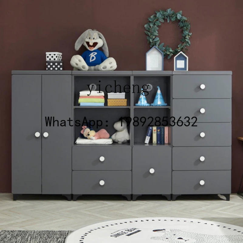

Solid Wood Wardrobe Five Buckets Assembled Cabinet Household Bedroom Children Storage Cabinet Drawer Storage Rack