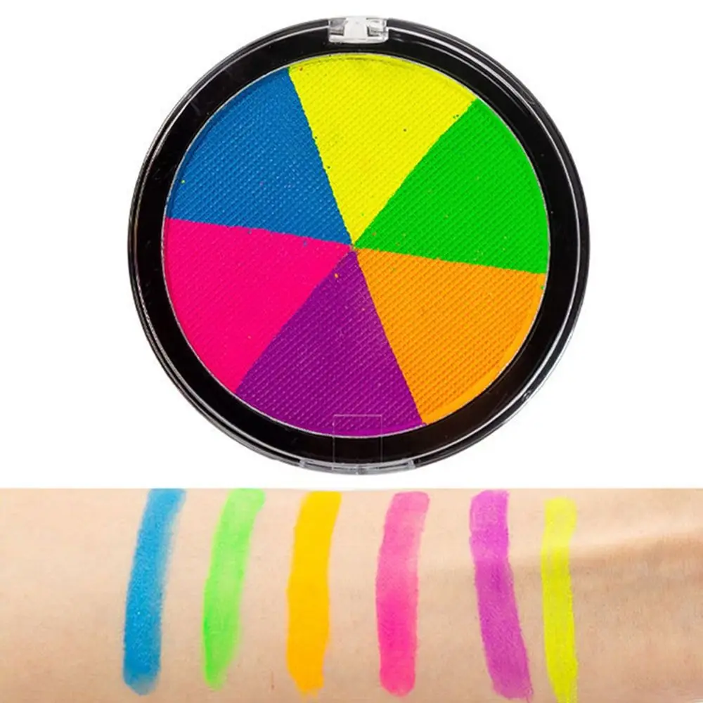

6-Color Windmill Fluorescent Body Paint Waterproof Long Lasting Body Art Painting Tattoo Clown Halloween Makeup Tool Festivals