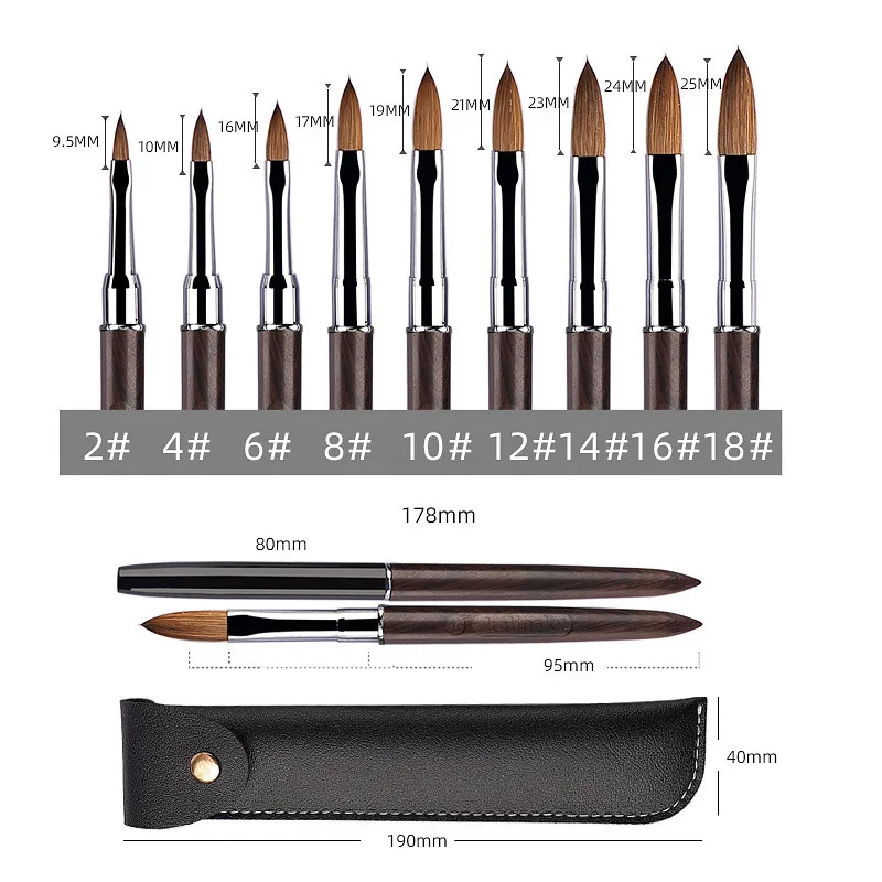 1개 콜린스키 네일 아트 브러쉬 아크릴 UV 젤 연장 펜 네일 폴리시 페인팅 드로잉 브러쉬 네일 아트 브러쉬 매니큐어 도구용