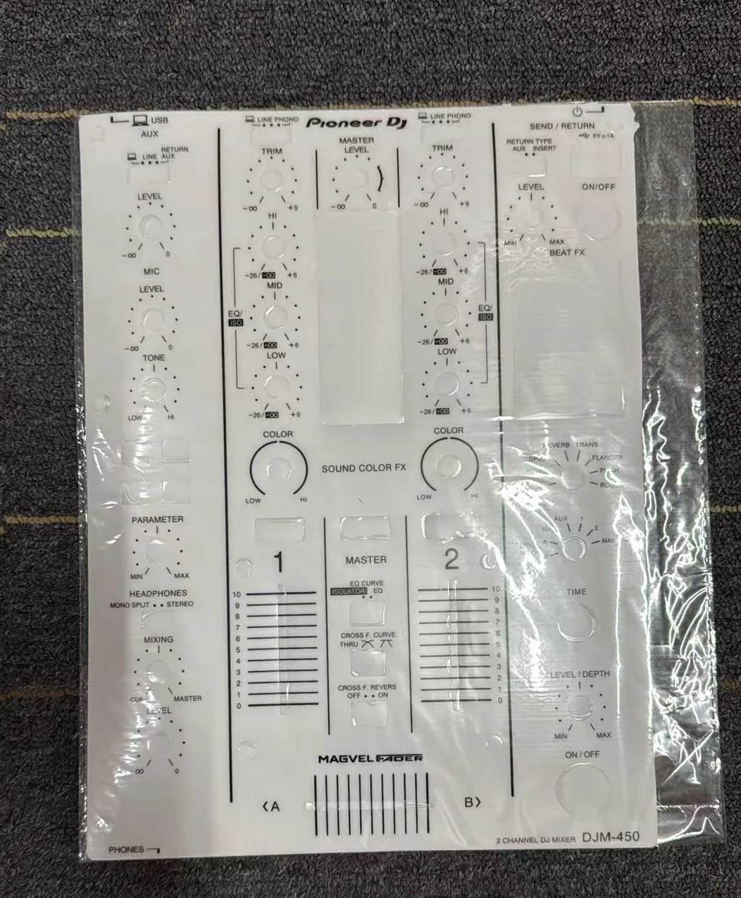 Not iron panel.Pioneer DJ Film DJM-450 djm450  Mixer DJM-350 djm350   DJM400 CDJ350 CDJ850 Self Adhesive Protective Film