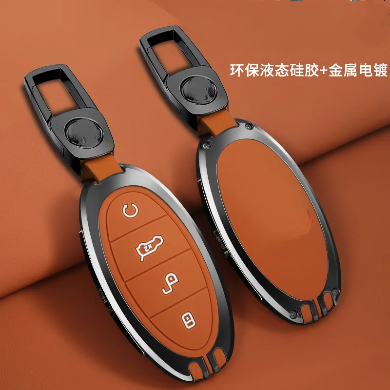 Zinc Alloy Key Cover Case For BYD Yangwang U8 U7 U9 High-end Remote Control Protective Case Metal Buckle 2024