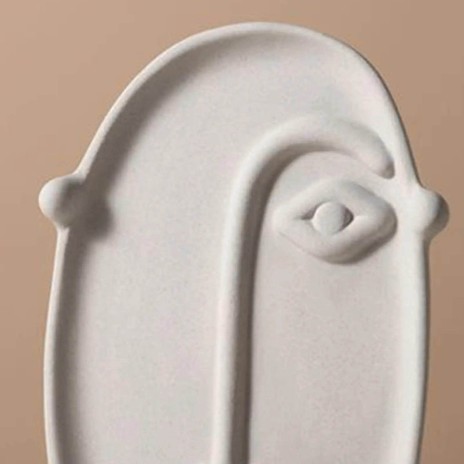 White Ceramic Modern Face Vase for Long Stems Dried Flowers Artistic Home Decor Focal Point for Living Room or Hallway