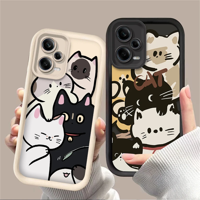 Personalized Funny Cat Case for Xiaomi Redmi Note 13 12 11 Pro Plus 4G 5G 12S 11S 10S 10 9 9S Redmi 14C 13C 12C A3 12 Back Cover image 2