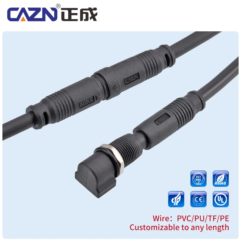M8 Unshielded Overmolded Quick-Insertion Plug Male Female PVC PUR Cable 1/2/5m IP67 Sensor Actuator for Automation