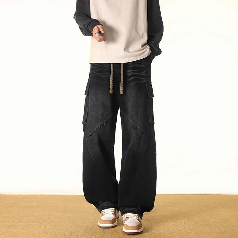 Pantalons de pêche décontractés à la mode, amples, jambes droites, pantalons d'extérieur pour hommes, confortables, grande taille, printemps automne