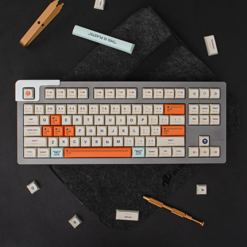 Keycaps for Mechanical Keyboard PBT Dye-sub 134 Keys XDA Profile Orange Suit for 64 75 87 960 104 108 PC Game GK61 Anne Pro 2